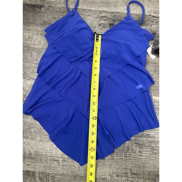 Magicsuit Rita Tankini Swimsuit Top Size 10 Twilight Blue Tiered Layers TOP ONLY - Picture 8 of 11